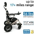 thumbnail image 4 of Majestic Buvan Fauteuil Roulant Électrique, Fauteuils Roulants Pliants Légers, Fauteuil Roulant Motorisé, Siège de 17,5′′ de Large, Autonomie de 16+ Miles, Poids Maximal de Charge de 310 Lb, 4 of 6