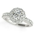 thumbnail image 1 of Bague en Or Blanc 14k Motif Floral Rond Diamant Engmt 1 5/8 cttw Taille 7, 1 of 3