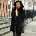 thumbnail image 4 of Plus Size Coat Women Sleeveless Hooded Coat Solid Color Plus Size Warm Long Wool Coat, 4 of 4