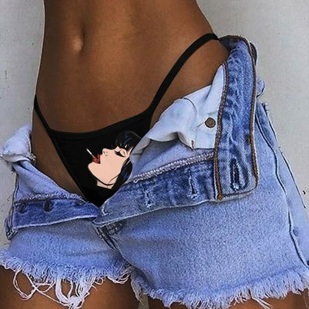 

Coappsuiop Lingerie For Women Women s Funny Printing Plus Size Solid Color High Waist Underwear Underwear Women