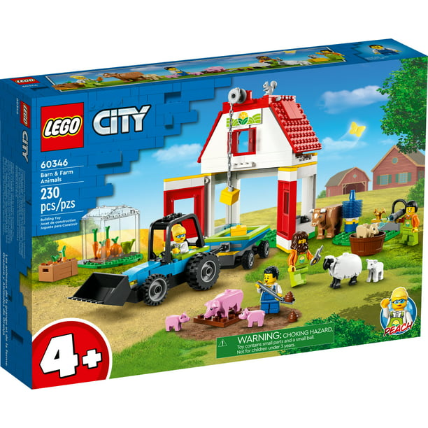City Barn Farm Animals Toys, Playset with Tractor and Trailer, Sheep, Cow and Pig plus Babies Figures, Learning Toys for Kids Age Plus - Walmart.com