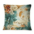 thumbnail image 2 of DESIGN ART Designart "Rustic Paisley Gold Turquoise Gardens I" Floral Printed Throw Pillow 18 x 18, 2 of 5