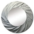 thumbnail image 3 of Designart "Majestic Motion In White" Abstract Spirals Rund Mirror For Wall Decor - Large White Round Print Mirror - Round Modern Mirror - Wall Mounted Round Large Mirror - 29" x 29", 3 of 7