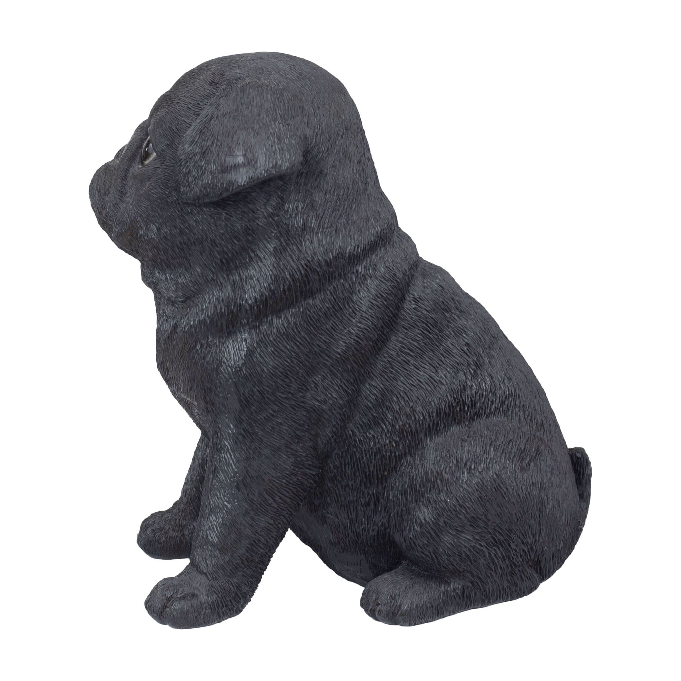 SOREAL Black Baby Pug | Handpainted Decorative Puppy Statue for Home & Garden Decor | Premium Polyresin Dog Statue | Gift for Dog Lovers | Weather-Resistant Indoor/Outdoor Decor