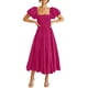 thumbnail image 1 of Vestido PRETTYGARDEN de Manga Abullonada, Cuello Cuadrado, Largo Midi, Talla XL, 1 of 8