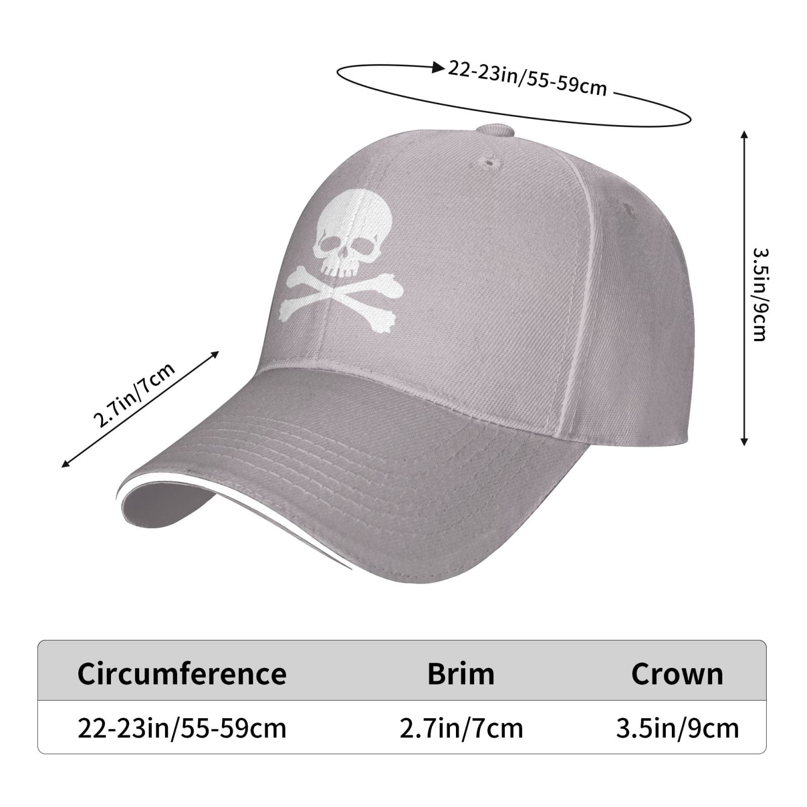 Skull & Crossbones Pirate Baseball Cap - Adjustable Trucker Dad Hat For Men & Women, Black - View #2