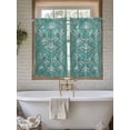 thumbnail image 4 of Teal Dragonfly Bathroom Window Curtain, Vintage Geometric Glass Animal Flower Light Filtering Coffee Kitchen Curtains, Bedroom Living Room Curtains 2 Panel 84"x54", 4 of 6