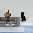 thumbnail image 2 of Figura de gato con globo terráqueo, estatua moderna, reloj de mesa, adorno coleccionable de resina, artesanía artística para estante, oficina, chimene, 2 of 8