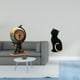 thumbnail image 2 of Figura de gato con globo terráqueo, estatua moderna, reloj de mesa, adorno coleccionable de resina, artesanía artística para estante, oficina, chimene, 2 of 8