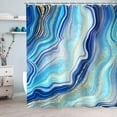 thumbnail image 5 of Blue Shower Curtain, Marble Shower Curtains Set with 12 Hooks, Waterproof&nbsp;Abstract&nbsp;Shower Curtain, Decor Ombre Blue Marble Bathroom Curtain, 72" Wx72 H, 5 of 6