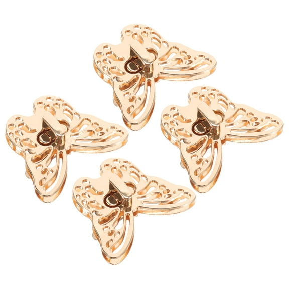 LOLIPPYY 4Pcs Durable Metal Butterfly Purse Closure Locks Gold Bag Locks for DIY Handbag Hardware