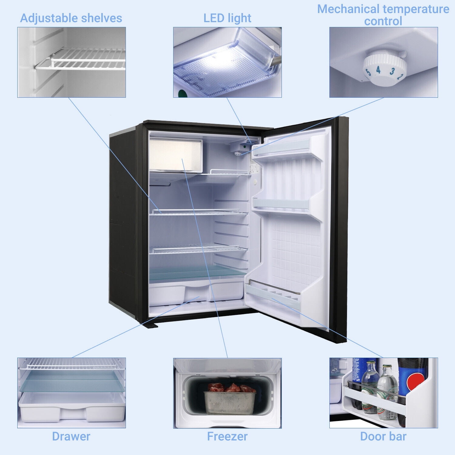 ICECO VL45 ProS 47 Quarts Portable Fridge, Multi-directional Lid