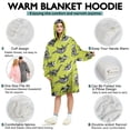 thumbnail image 5 of Wearable Oversized Blanket,Green Dinosaurs Skeletons Pattern Wearable Blanket Hoodie for Adults,Cozy Hooded Blankets with Super Pockets,Super Warm Fuzzy Pullover for Women & Men, 5 of 6
