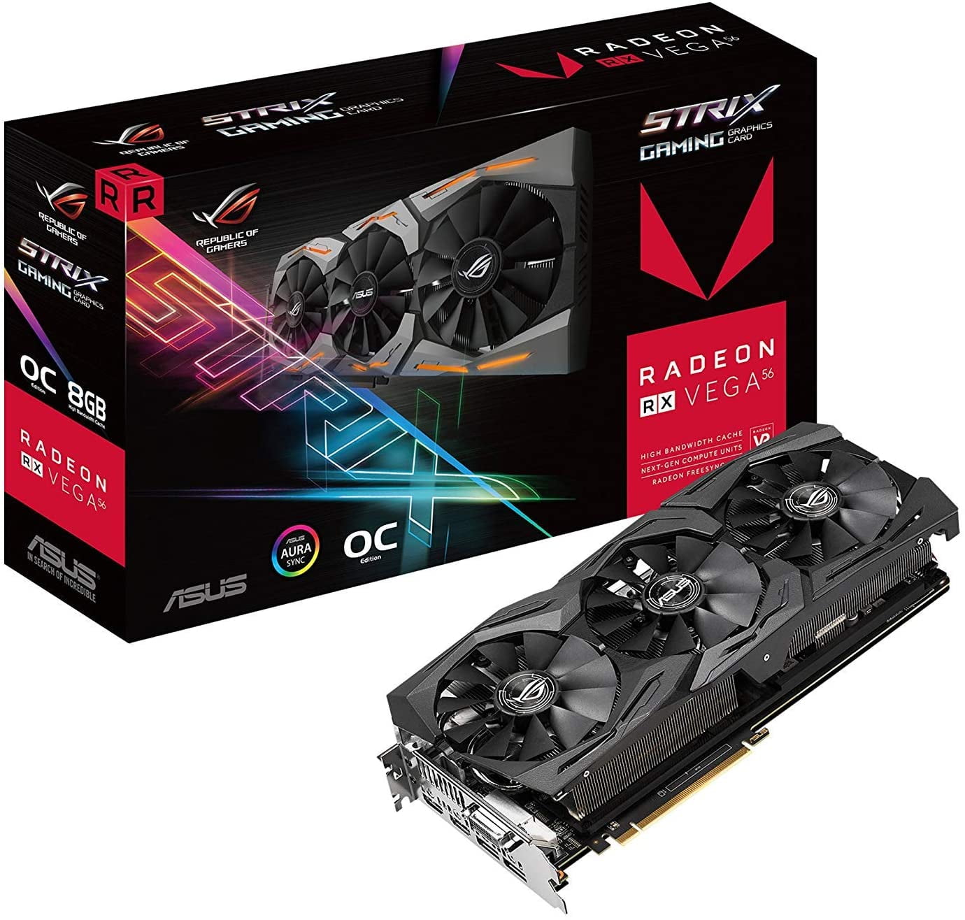 Renewed ASUS ROG Radeon RX VEGA 56 8GB OC GraphicCard ROG-STRIX