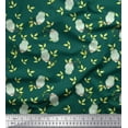 thumbnail image 1 of Soimoi Japan Crepe Satin Fabric Leaves & Owl Bird Fabric Prints By Yard 42 Inch Wide, 1 of 1