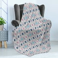 thumbnail image 4 of Abstract Soft Flannel Fleece Throw Blanket, Ornamental Hearts and Polka Dots Dashes Arching Streaks, Cozy Plush for Indoor and Outdoor Use, 50" x 60", Sky Blue Pink, by Ambesonne, 4 of 5
