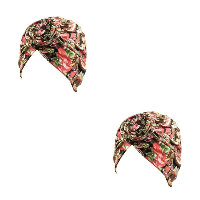 Minnieouse Nudo Turbante Hijab interior Gorro étnico Estilo bohemio Moda Gorras ajustables Accesorios para el cabello Pérdida Gorro Banquete de Type3 NO3