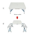 thumbnail image 6 of BAYUELSWU Portable Folding Picnic Table with 4-Person Chair Seats, Outdoor Camping Table Set with Umbrella Hole for Porch, Backyard, Patio, Lawn, Garden (White), 6 of 7