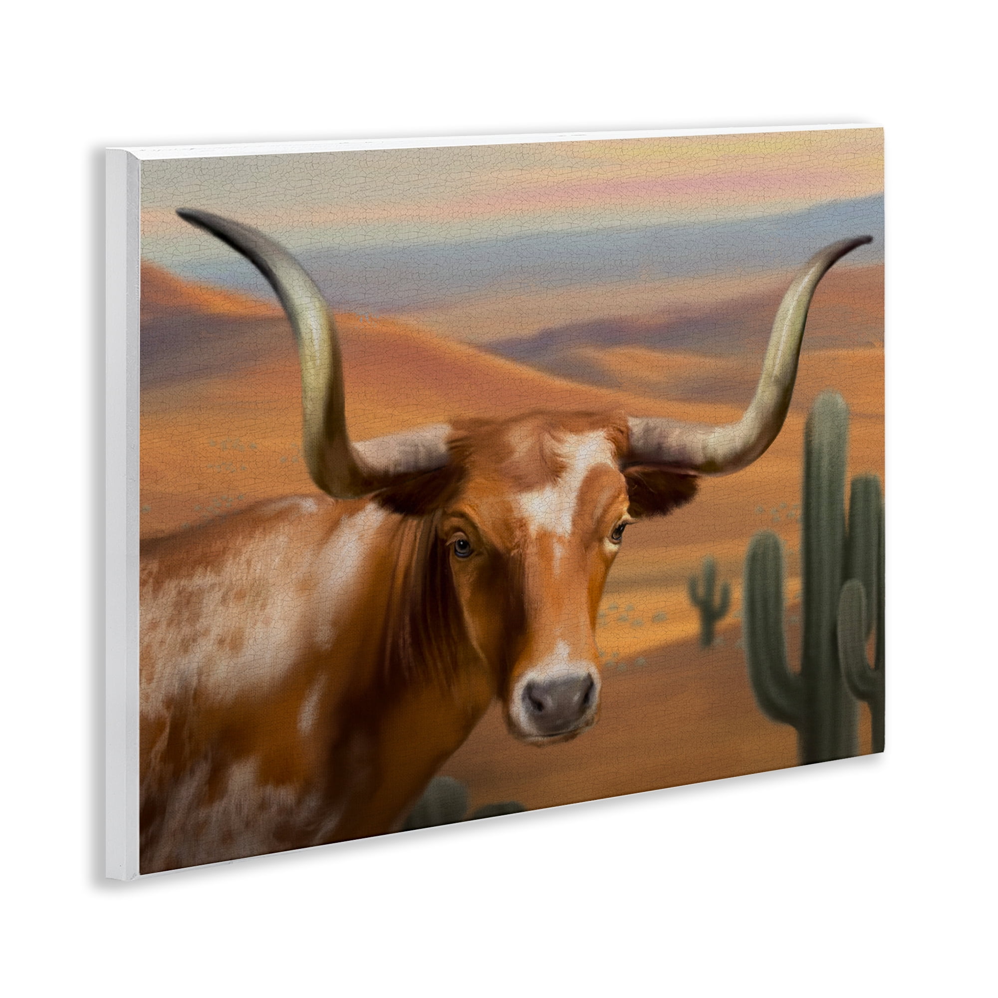 Stupell Industries Longhorn Western Landscape Wall Plaque Art, design by Matthew Piotrowicz