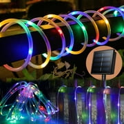 Honche Solar Rope Lights Outdoor Waterproof 33ft 100 LEDs Tube String Decoration Lighting Multi Color