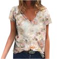 thumbnail image 2 of Sakmal Womens Plus Size Tops Short Sleeve V-Neck Graphic T-Shirts Womens Shirts Under $5, 2 of 5