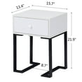 thumbnail image 4 of VECELO Nightstand with Drawer, Modern Simply Side End Table for Bedroom Living room Office and Small Space, Metal Frame Support, White, 4 of 7