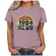 thumbnail image 4 of Liamobondopolis - Camiseta vintage de 1984 para mujer, regalo de 40 cumpleaños, con estampado de letras, estilo retro, para fiesta, informal, de manga corta, 4 of 5