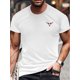thumbnail image 1 of Men's Casual Crew Neck T-Shirt with Bull Head Print | 100% Cotton Short Sleeve Tee| Casual Summer Top for Everyday & Vacation, 1 of 4