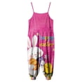 thumbnail image 6 of Staki Baby Girl Easter Romper Toddler Girls Kids Jumpsuit One Piece Floral Playsuit Strap Romper Summer Outfits Clothes 1-10Y(Hot Pink,9-10 Years), 6 of 6