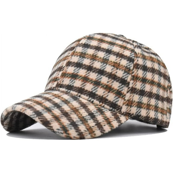 CoCoMangos Unisex Fall Winter Plaid Print Baseball Caps Adjustable Checked Print Dad Hat Trucker Hats for Men Women Outdoor