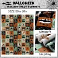 thumbnail image 2 of 50"x60" Halloween Throw Blanket Vintage Halloween Themed Flannel Fleece Blanket Scaredy Cats Pumpkins Skeletons Soft Plush Warm Decoration Blankets Halloween Party Gifts for Women Men Girls, 2 of 6