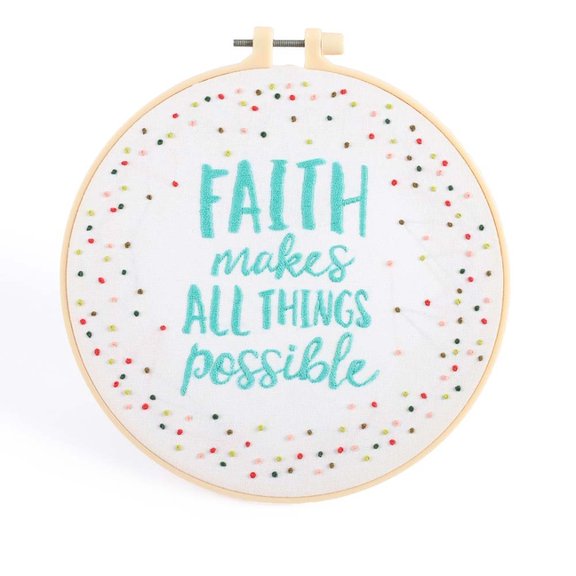 Embroidery Kit - Faith Makes All Things Possible, (Hardcover)