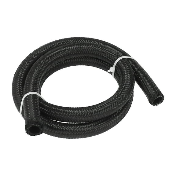 Car Auto Nylon Braided Mesh Hose 100cm 3.3ft 1/2" AN8 Fuel Hose Oil Gas Line Replacement Black