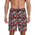 thumbnail image 1 of Balery Graffiti Valentine Day Pantalones cortos de pijama de punto de algodón para hombre con cinturilla y bolsillos-Small, 1 of 6