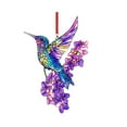 thumbnail image 2 of ZZkhGO Colorful Hummingbird Flower Suncatcher, Stained Glass Window Pendant, Vibrant Garden Hanging Decor for Home Wall Gift, 2 of 4