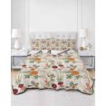 thumbnail image 3 of Vintage Flower Full Size Down Alternative Comforter, Lightweight Comforter Quilt Bedding Set with Pillow Shams Farmhouse Bird Butterfly Red Floral All Seasons Bed Comforter Duvet Insert 78"x90", 3 of 7
