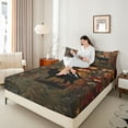 thumbnail image 4 of Feelyou 3D Elk Moose Twin Sheet Sets, Rustic Farmhouse Bedding, 3-Piece, 4 of 7