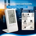 thumbnail image 3 of LCD Thermometer Battery Powered Humidity Meter Multifunctional Sensor Calendar Bedroom Baby Nursery Table Clock Office Gauge, 3 of 10