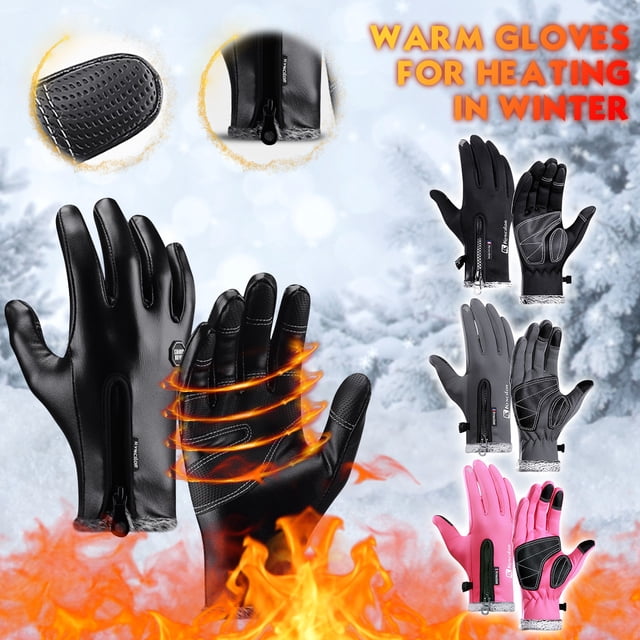 Fiudx Guantes de Esquí de Invierno, Resistentes Al Viento y Al Agua, Palma y Dedos Antideslizantes, Forro Polar para Mayor Calidez, Multiusos para Deportes Al Aire Libre, Unisex, Tallas S/M/L/Xl, Cie