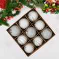 thumbnail image 5 of Luoshdecor 9Pcs Velvet Christmas Tree Ornaments Balls,3.15 in Vintage Glitter Mesh Hanging Ornaments for Christmas Trees, Parties, Wedding Home Decor, 5 of 6