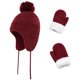 thumbnail image 1 of Guardurnaity 1 Juego de gorros de invierno cómodos para niños, guantes de moda para niños, hermoso accesorio de lana para resistir la frialdad Sombreros Vino rojo С 1-3 лет Guardurnaity AP009417-11B, 1 of 6