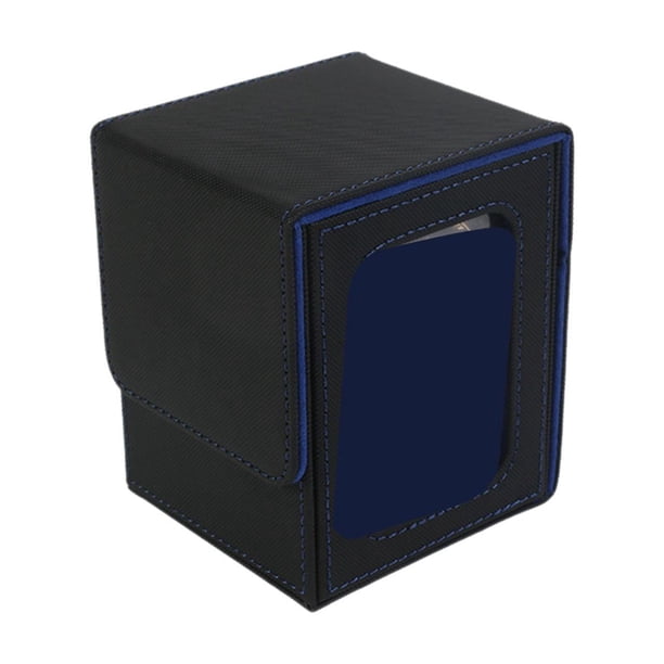 Caja de baraja de cartas shamjiam estuche de juego de cartas tarjetero caja de almacenamiento para más de 100 tarjetas Azul negro
