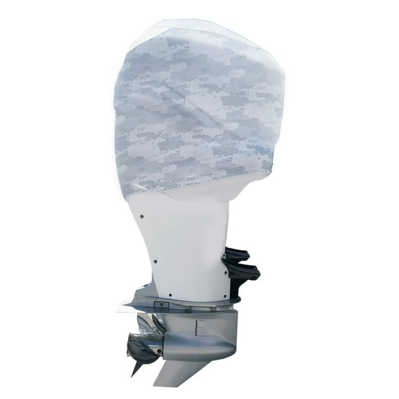 OUTERENVY Grey Digital Camo Outboard Motor Cover for Yamaha F115 [Pre-2014] (Rear Vents) | Made in USA to Stay on While You Run!