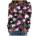thumbnail image 1 of Pullover à Capuche pour Femmes Col Rond Imprimé Manches Longues Polyester Taille (Noir, TG), 1 of 4