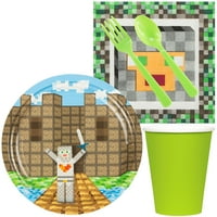 Minecraft Party Supplies Walmart Com - 6ct roblox 18 foil plates box loot candy bag favor backdrop table cover cup party box balloon napkins blowers supplies decoration banner