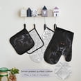 thumbnail image 5 of Fierce Black Panther Oven Mitts and Pot Holders with Chef Apron,Set of 5 Heat Resistant Kitchen Gloves and Silicone Non-Slip Potholders Adjustable Neck Buckle Chef Apron, 5 of 6