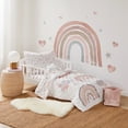 thumbnail image 4 of Levtex Baby - Rainbow Dreams Toddler Bed Set - Pink, Grey, Taupe, Tan and Coral - Rainbow Theme - 5 Piece Set - Quilt, Fitted Sheet, Flat Sheet, Pillow Case, Decorative Pilow, 4 of 5