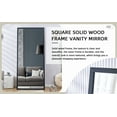 thumbnail image 3 of Full Length Mirror with Stand, 71 "* 31.5" Solid Wood Frame Floor Mirror, Full-Body Wall Mounted Mirror for Bedroom Entrance, Clothing Store, Free Standing, Black, 3 of 7