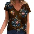 thumbnail image 1 of DEELLEEO T-Shirts pour Femmes Liquidation Imprimé Floral Mode Confortable Chemisiers Hauts pour Femme, 1 of 6