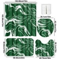 thumbnail image 3 of Green Marble Bathroom Set 4 Pieces 70x70 Inch Shower Curtain Absorbent Non-Slip Mats Toilet Cover U Shape Rug Includes 12 Hooks, 3 of 6